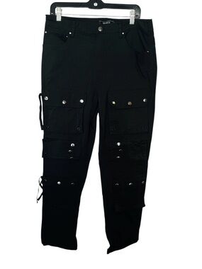 Forever 21 Black Cargo Pants with Snap Pocket Details Men’s Sz. 34